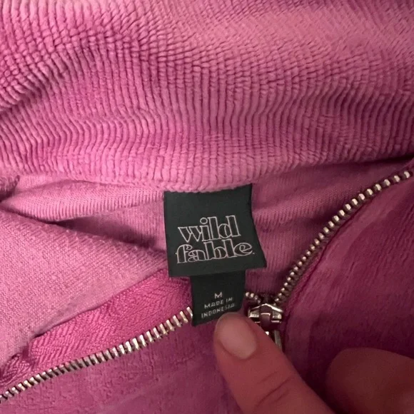 WILD FABLE MEDIUM QUARTER ZIP VELOUR VELVET OULL OVER LONG SLEEVE - Picture 8 of 8